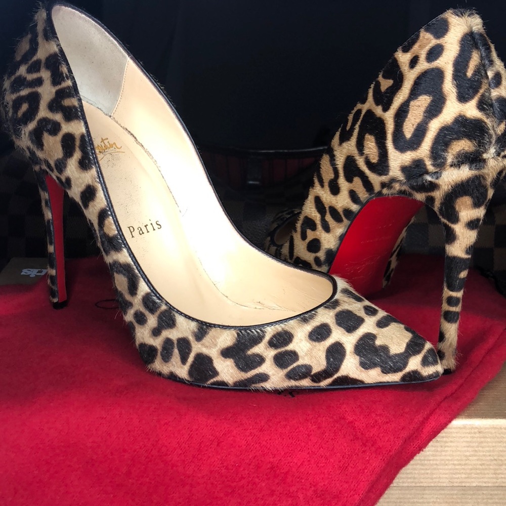Christian louboutin Jaguar  fur heels